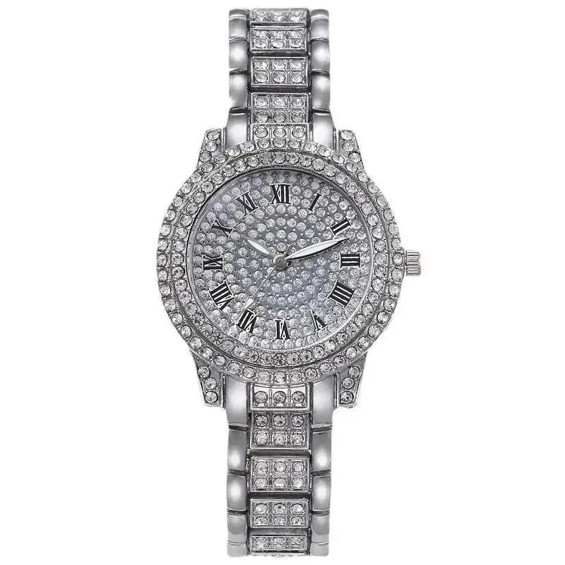 Women Luxury Shiny Diamond Watch Full Steel Adjustable Bling