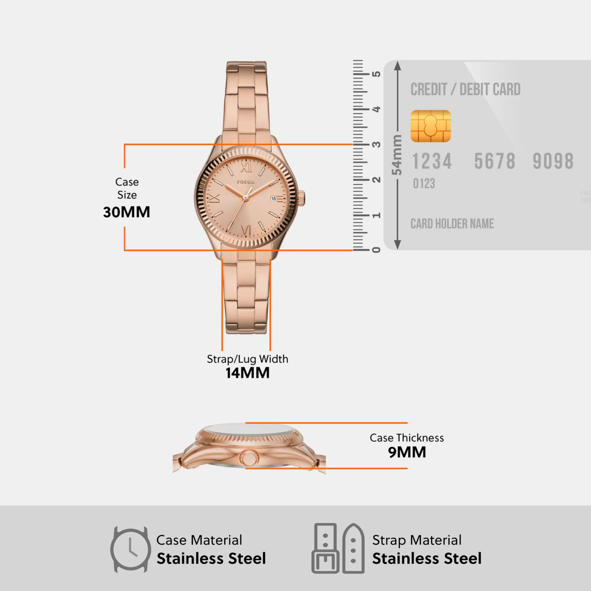 Women's Rose Gold Analog Stainless Steel Watch BQ3639