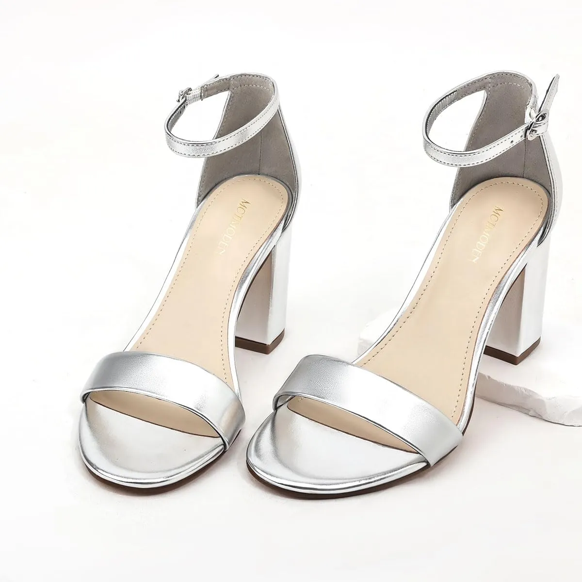 Women's Sandals Open Square Toe Sandals Ankle Strap High Kitten Heels Stilettos Square Open Toe Dressy Sexy Shoes for Women Chic Heeled Sandals