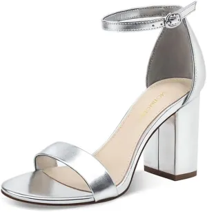 Women's Sandals Open Square Toe Sandals Ankle Strap High Kitten Heels Stilettos Square Open Toe Dressy Sexy Shoes for Women Chic Heeled Sandals