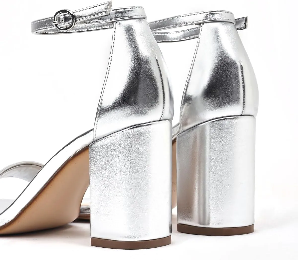 Women's Sandals Open Square Toe Sandals Ankle Strap High Kitten Heels Stilettos Square Open Toe Dressy Sexy Shoes for Women Chic Heeled Sandals