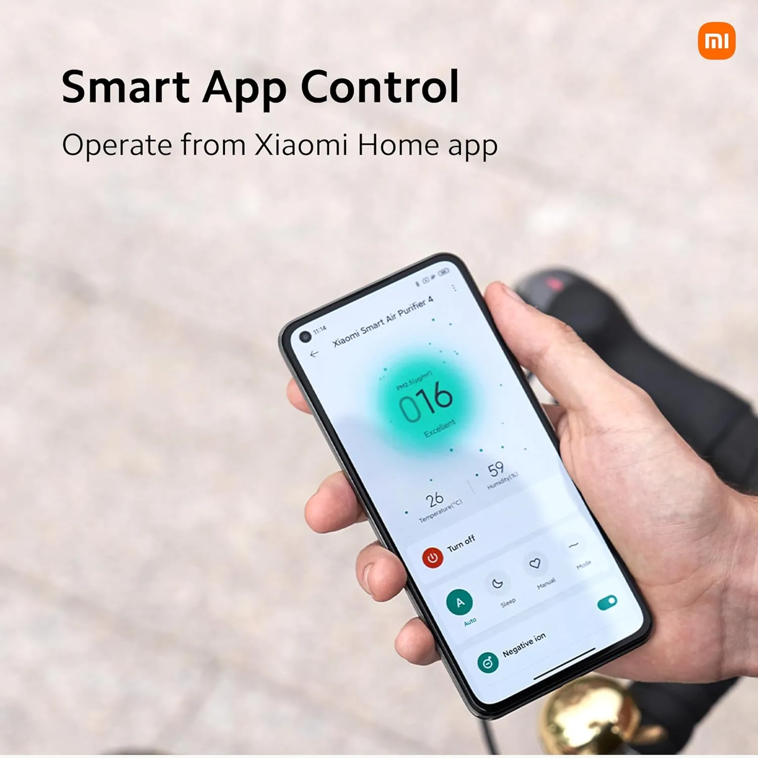 Xiaomi 4 Smart Air Purifier, Negative Air Ionizer, True HEPA Filter, traps 99.99% Viruses, covers up to 516 Sq Ft., Fast Purification in 7 Mins, Smart App Control, Alexa and GA