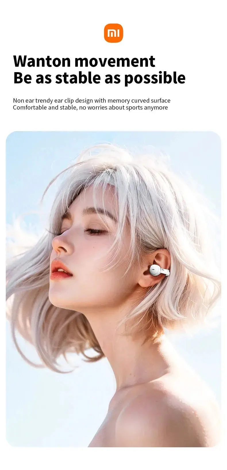 XIAOMI S39 Ear Clip ENC Headset Wireless Bluetooth5.4 Headphone LED Digital Display Sport Running Earphone For Android iOS