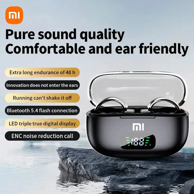 XIAOMI S39 Ear Clip ENC Headset Wireless Bluetooth5.4 Headphone LED Digital Display Sport Running Earphone For Android iOS