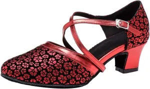 YKXLM Closed Toe Ballroom Dance Shoes Women Cross Ankle Strap Latin Modern Dance Shoes,Modle YCL320